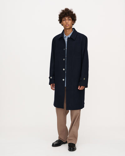 Cedric Wool Coat in Navy