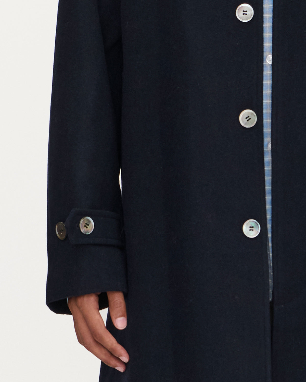 Cedric Wool Coat in Navy, photo 6