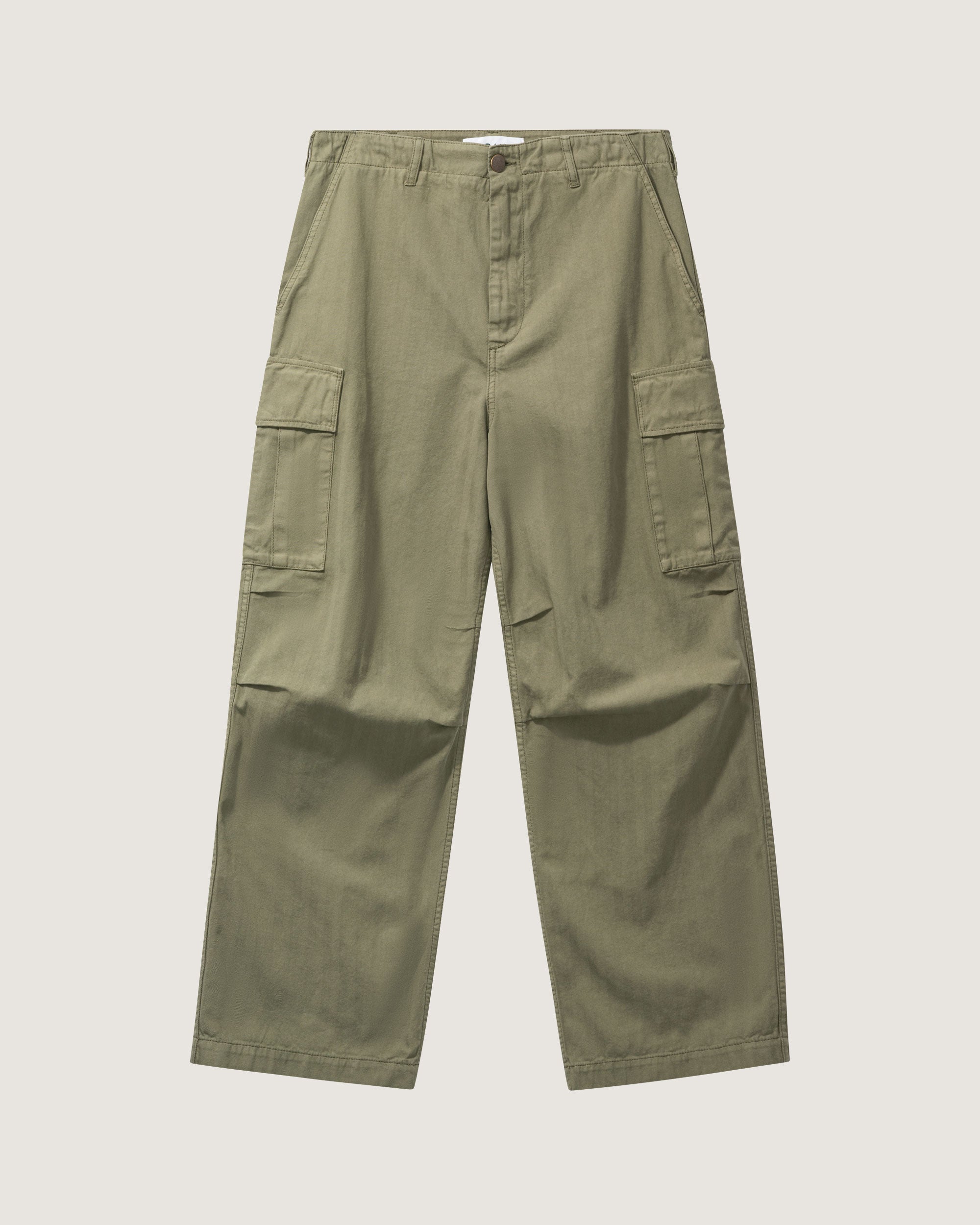 Herringbone Cargo Trousers 44 / Olive