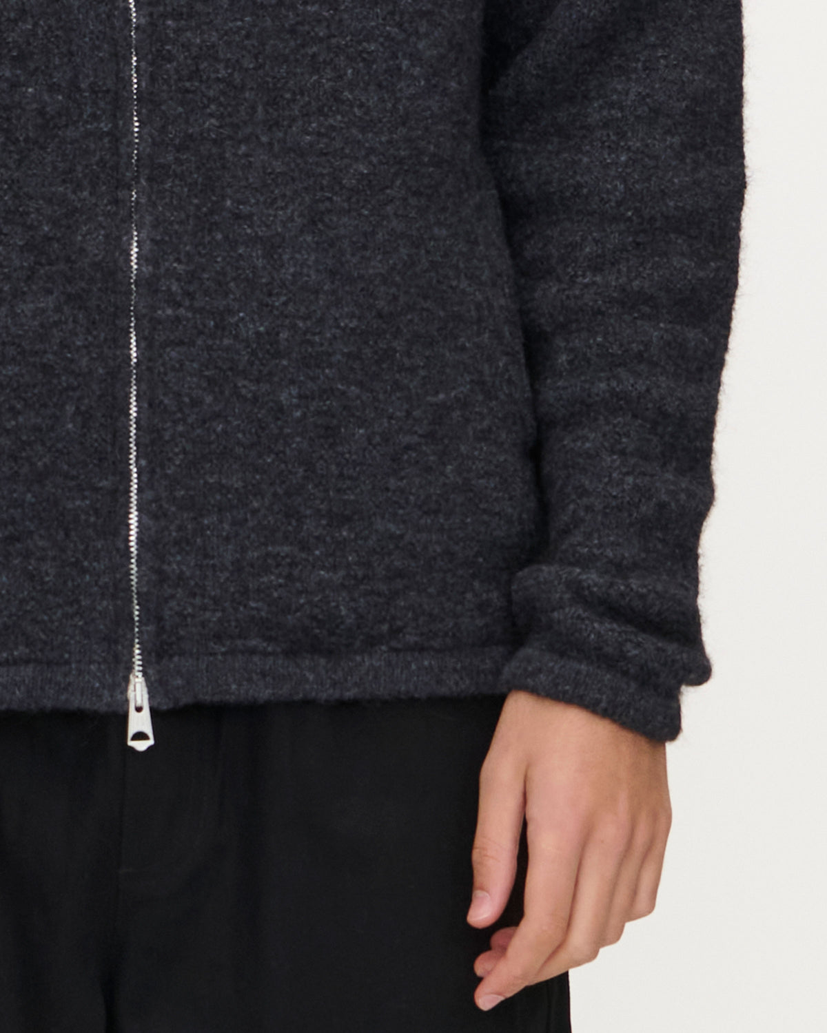 Knitted Zip Sweater in Charcoal, photo 6
