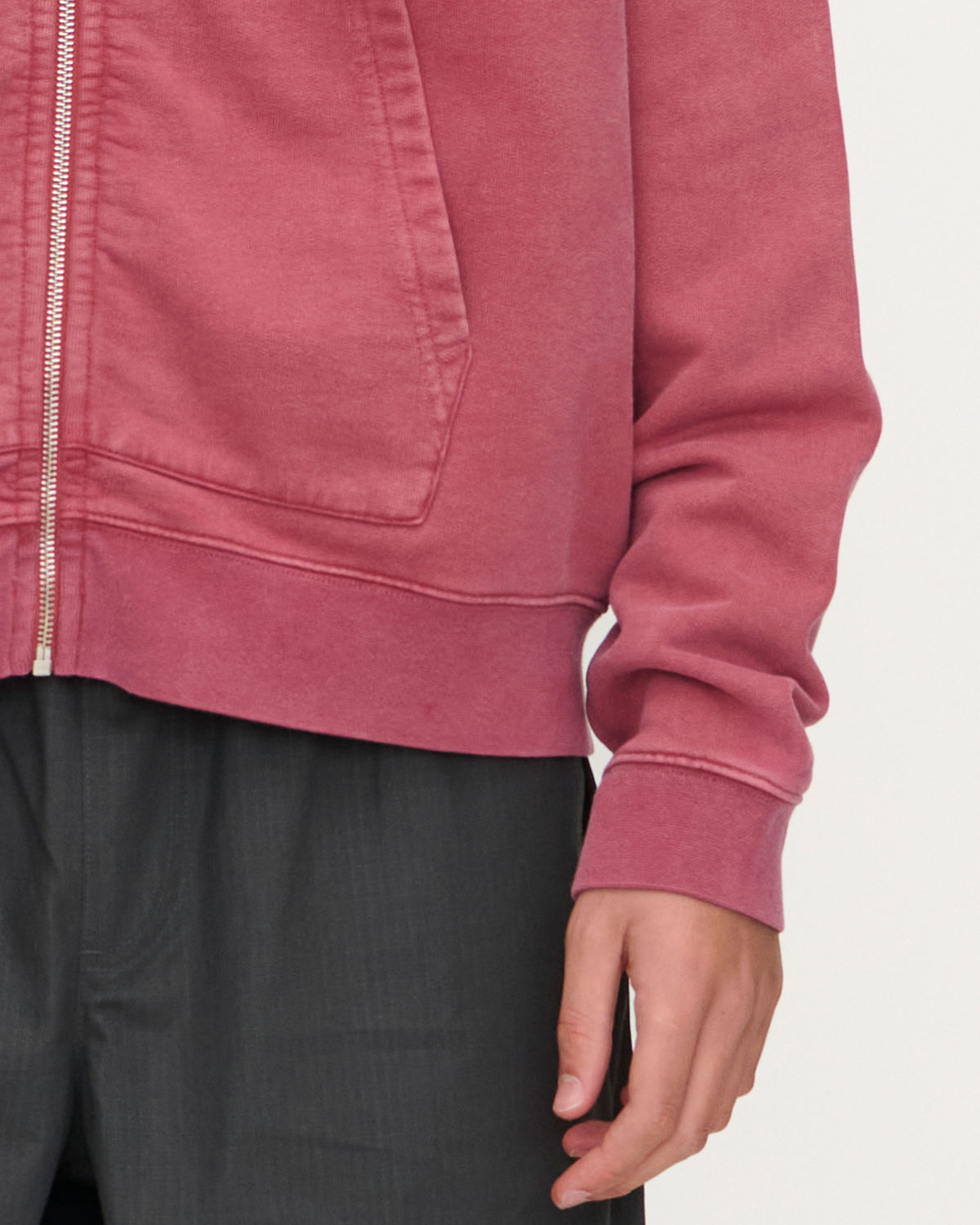 Logo Zip Hooded Sweatshirt in Red, photo 6