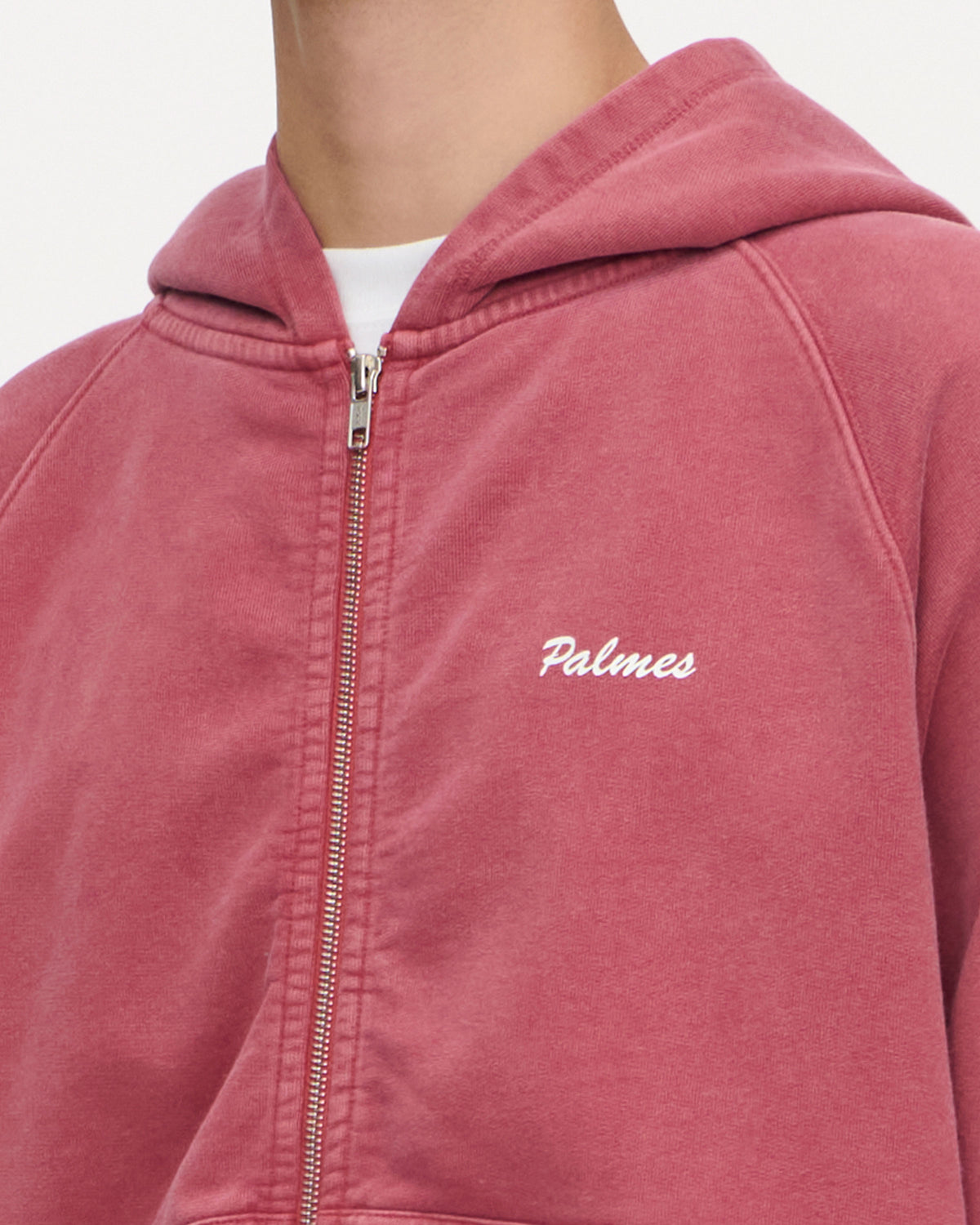 Logo Zip Hooded Sweatshirt in Red, photo 5
