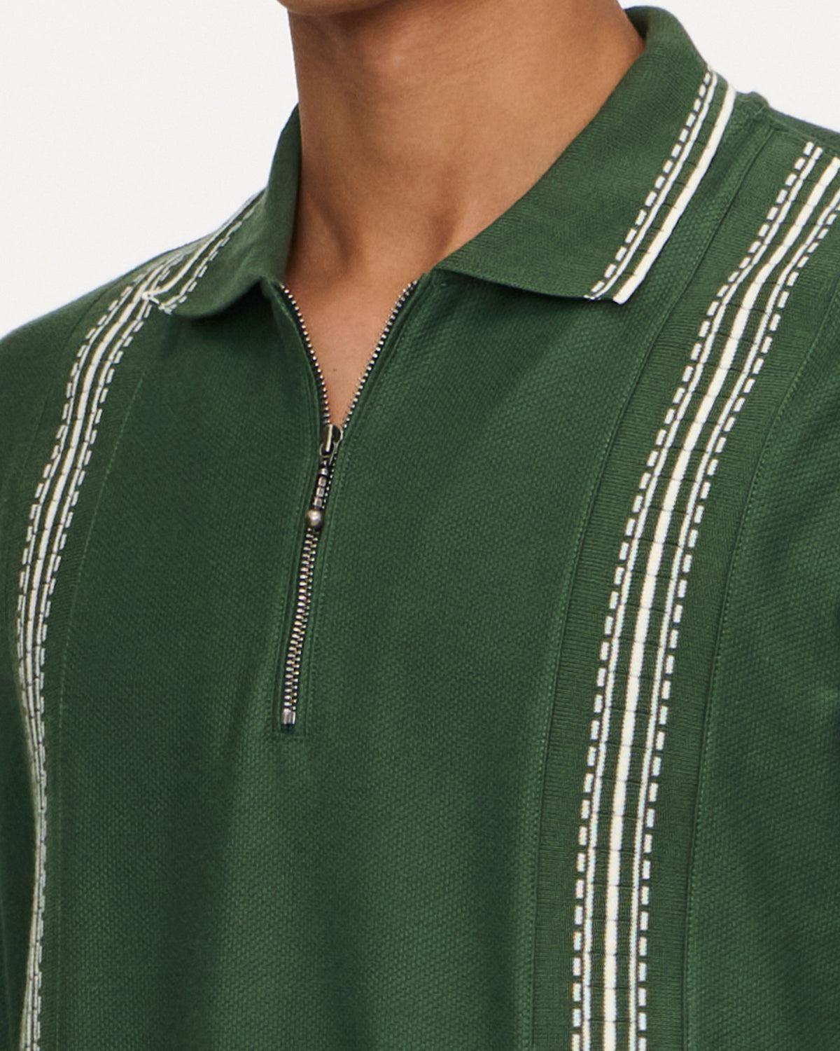 Panel SS Zip Polo in Green, photo 5