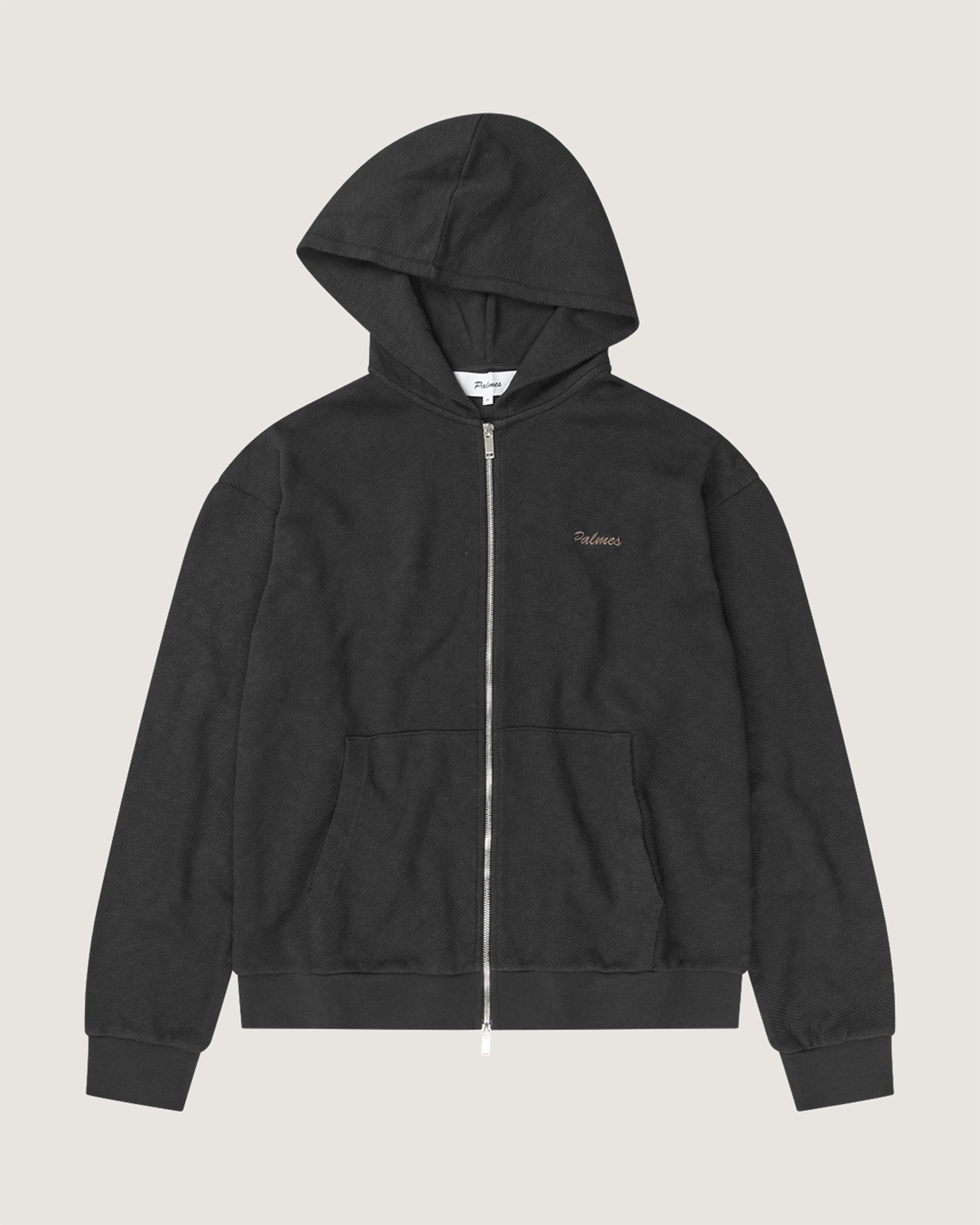 Waffle Zip Hooded Sweatshirt