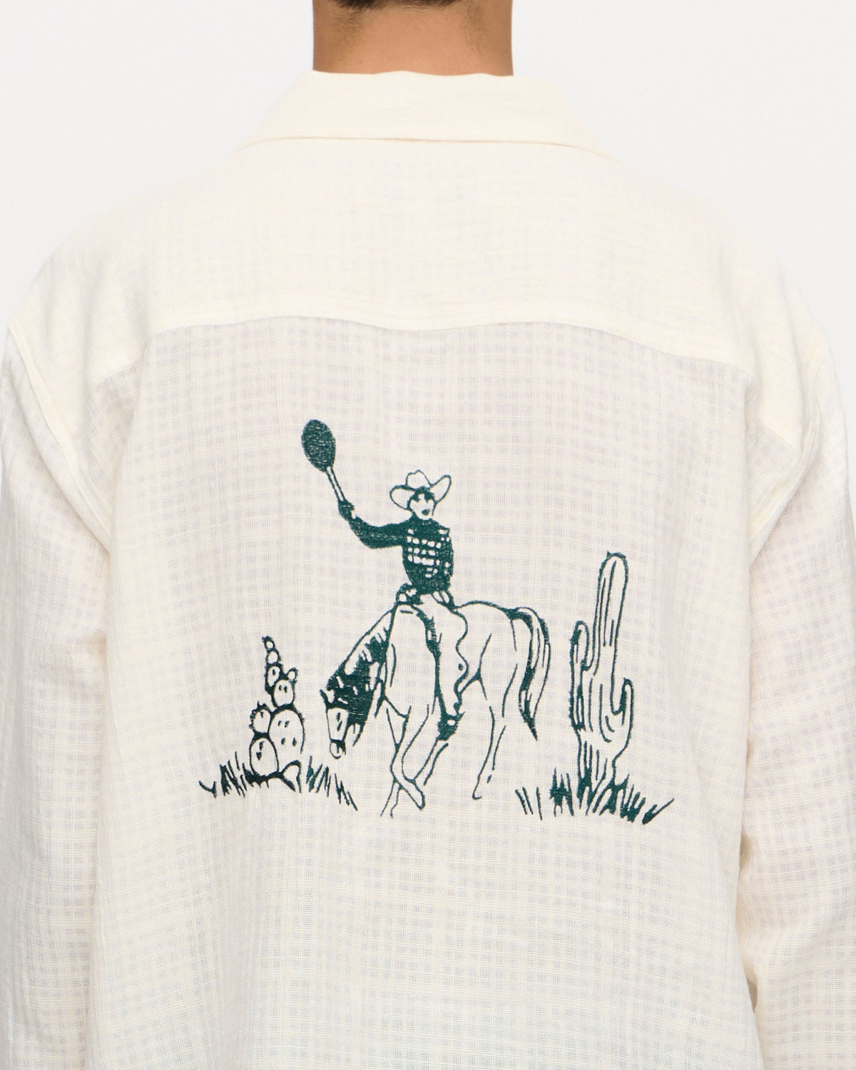 Western Camp Collar Shirt in Off-White, photo 6