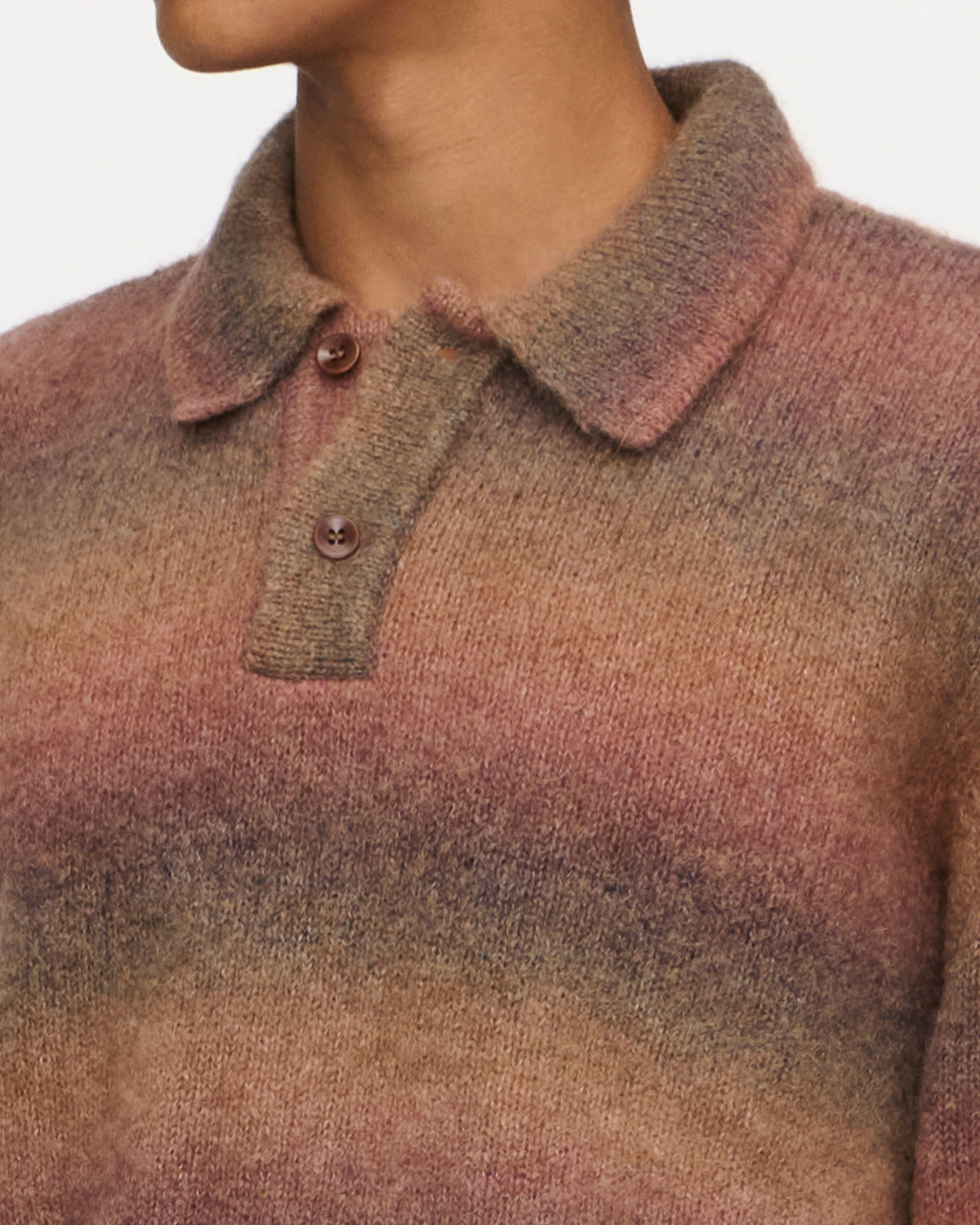 Alpaca LS Knit Polo in Brown, photo 5