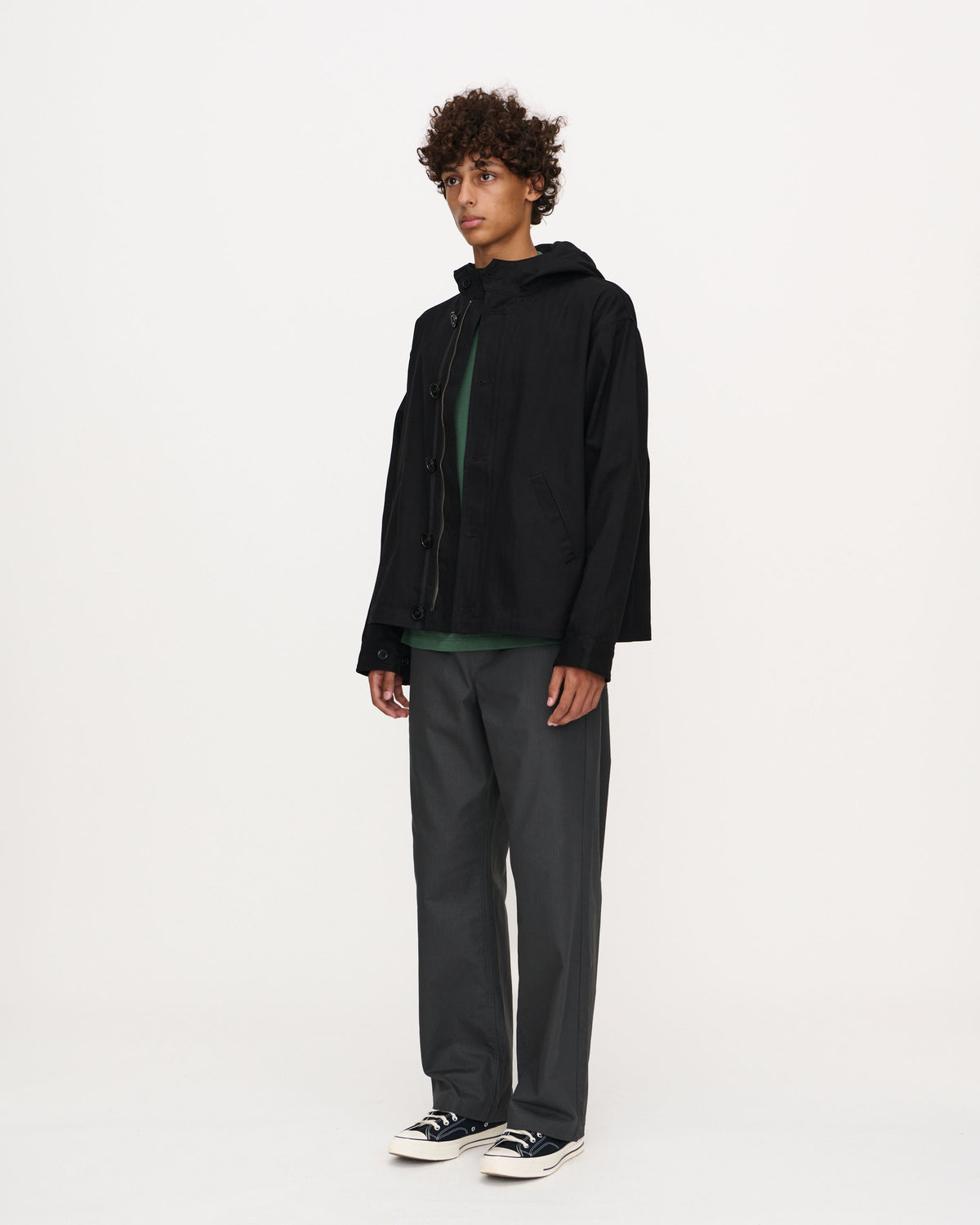 Herringbone Hooded Jacket