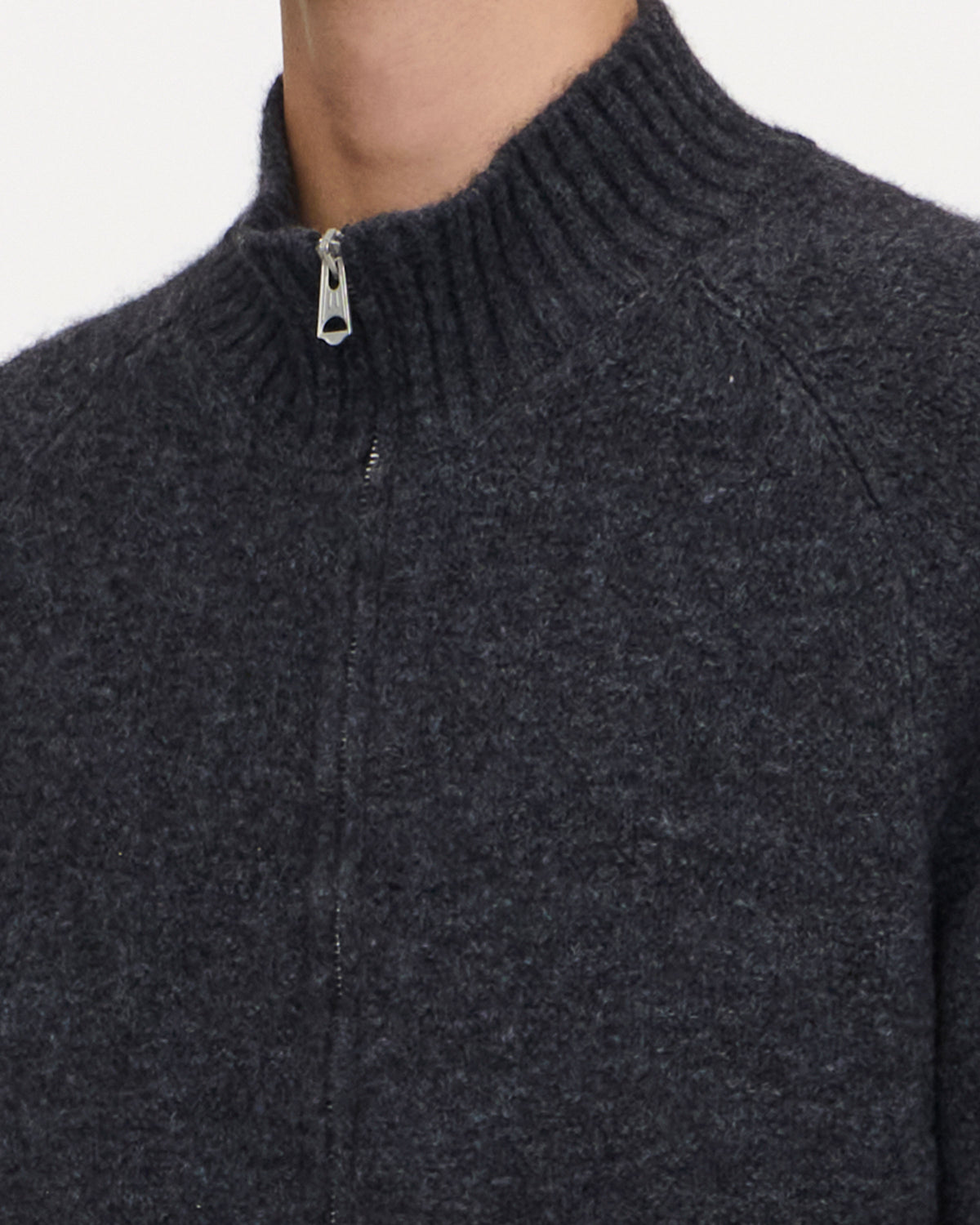 Knitted Zip Sweater in Charcoal, photo 5