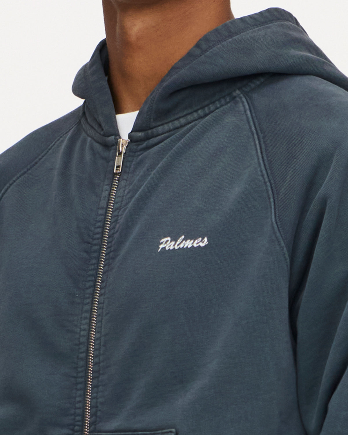 Logo Zip Hooded Sweatshirt in Navy, photo 6