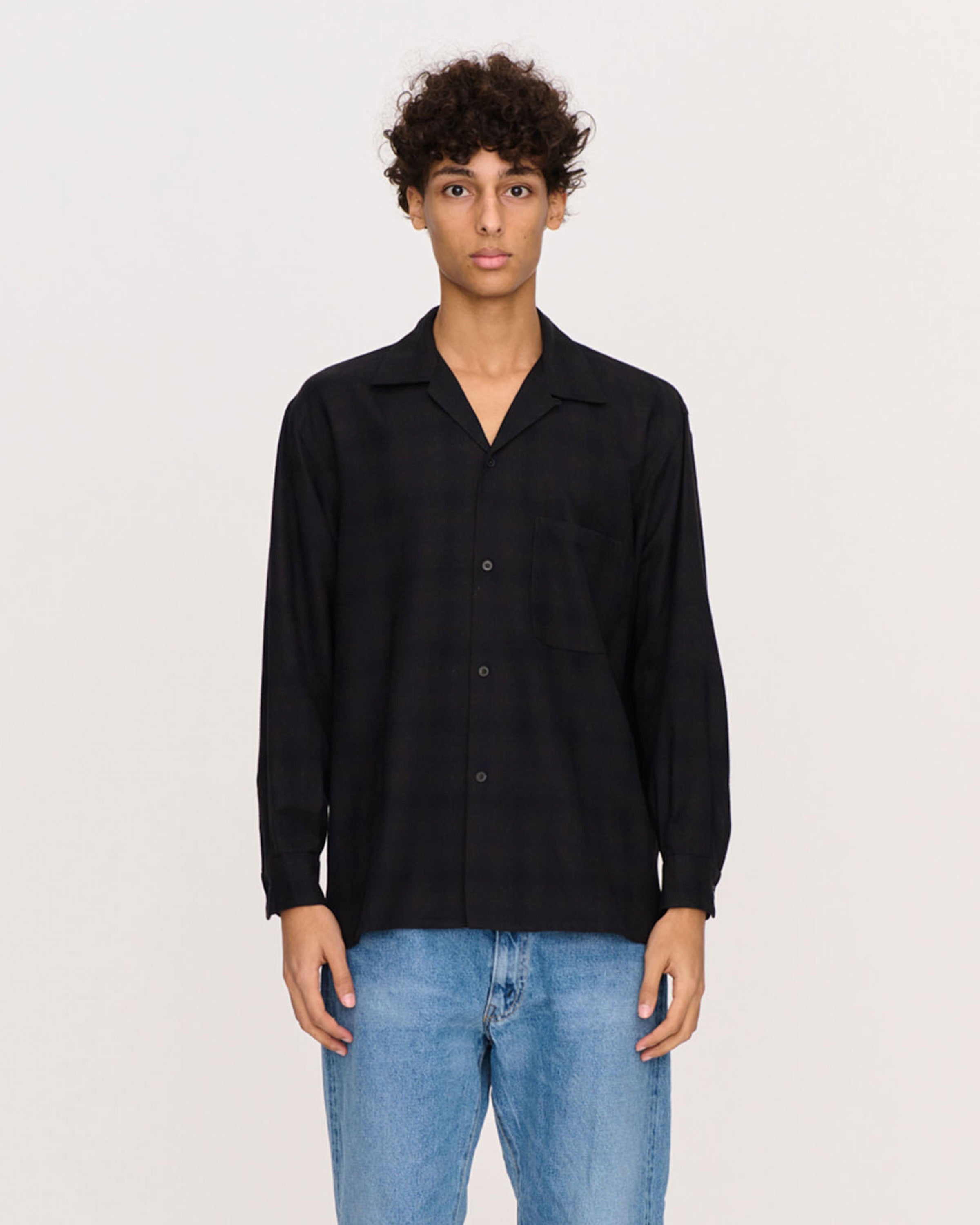 Kaptain Sunshine - Wool Ombra Shirt - Black