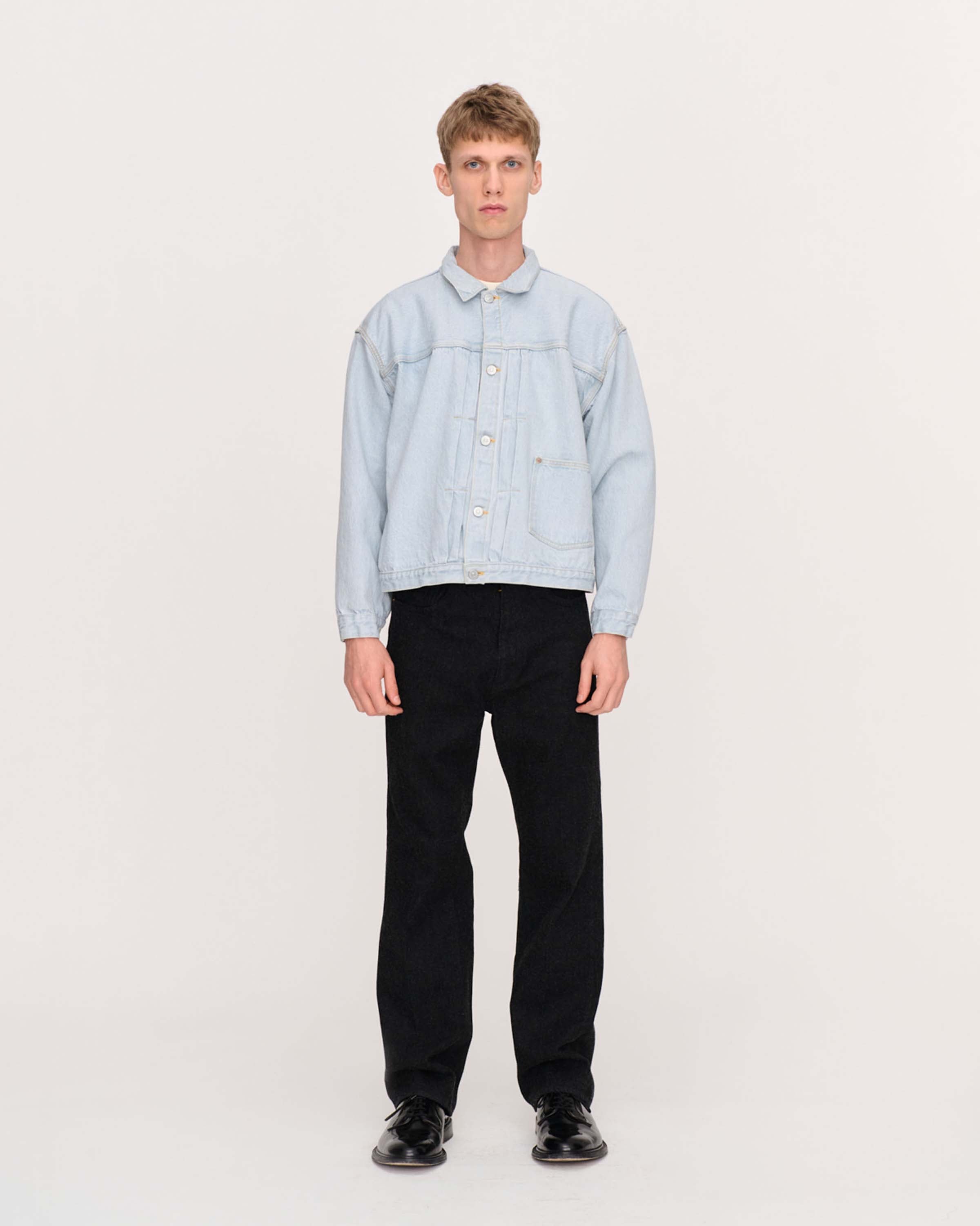 Kaptain Sunshine - Denim Tracker 1P Jacket - Indigo Ice Wash