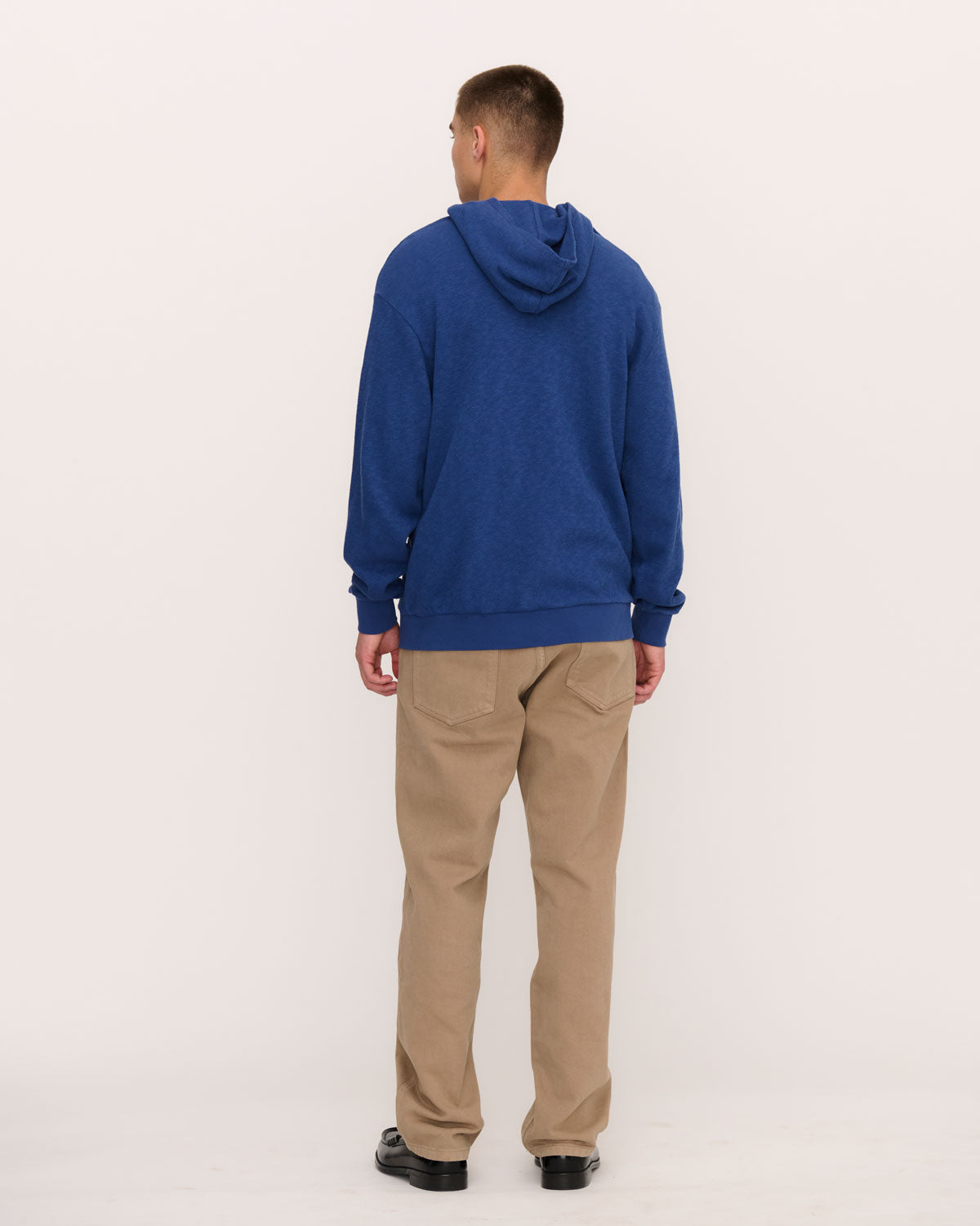 Waffle Zip Hooded Sweatshirt