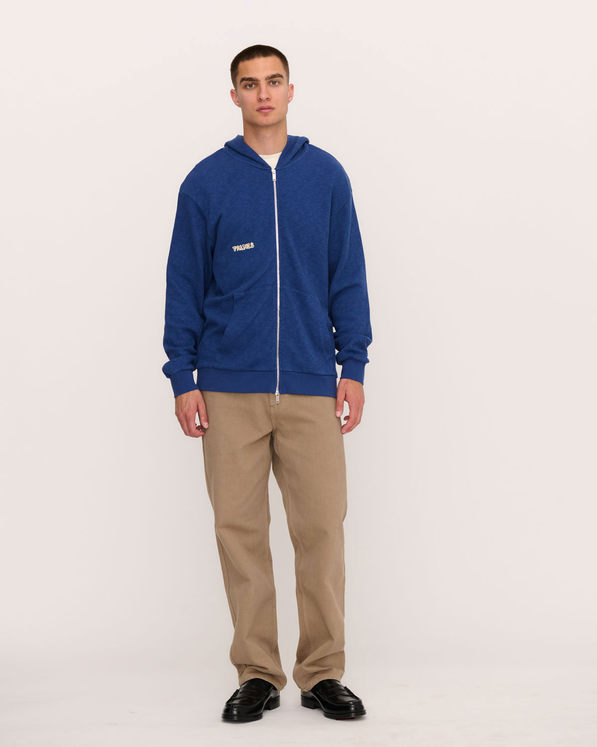 Waffle Zip Hooded Sweatshirt