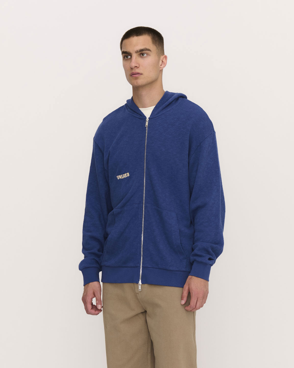 Waffle Zip Hooded Sweatshirt