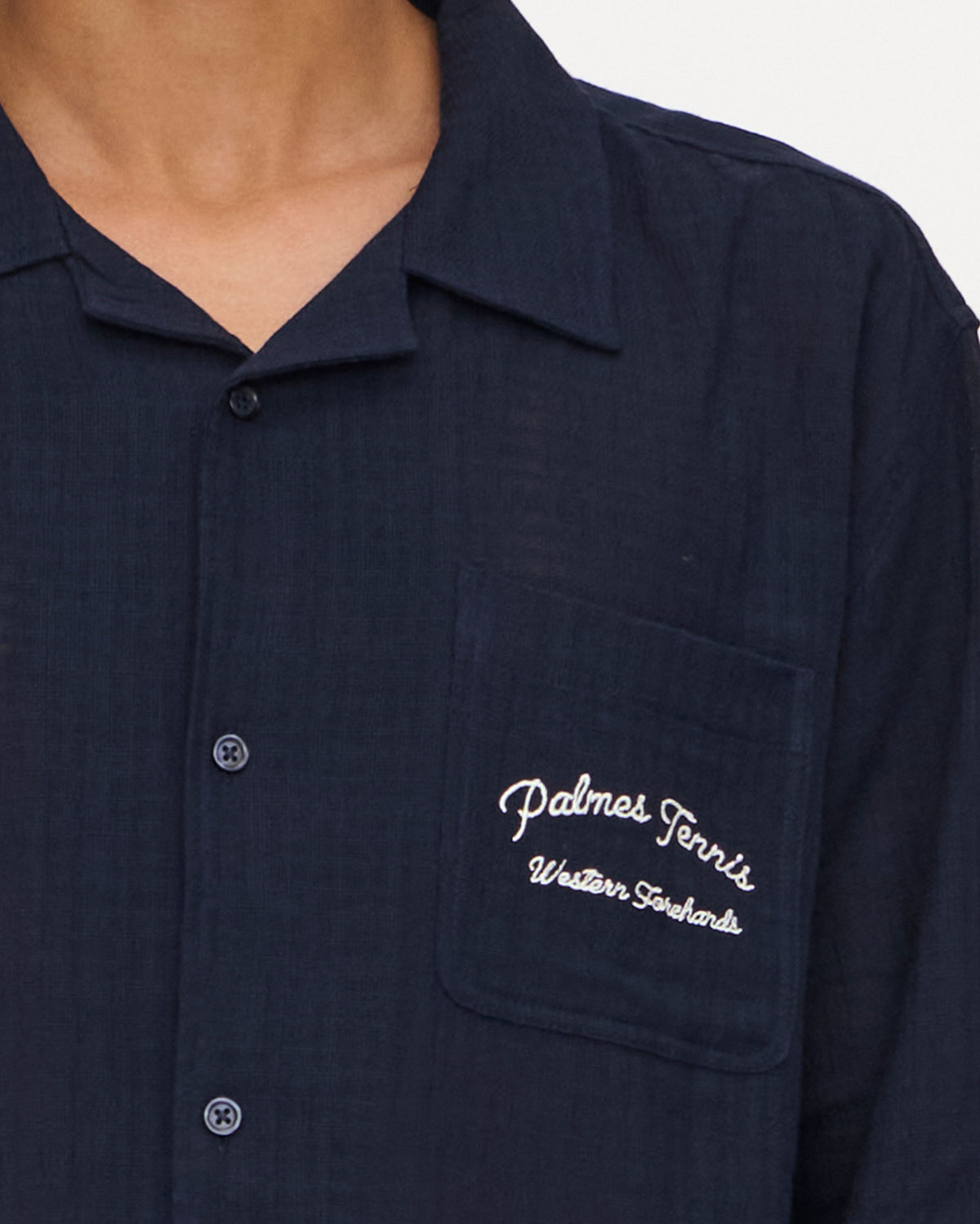 Western Camp Collar Shirt in Navy, photo 5