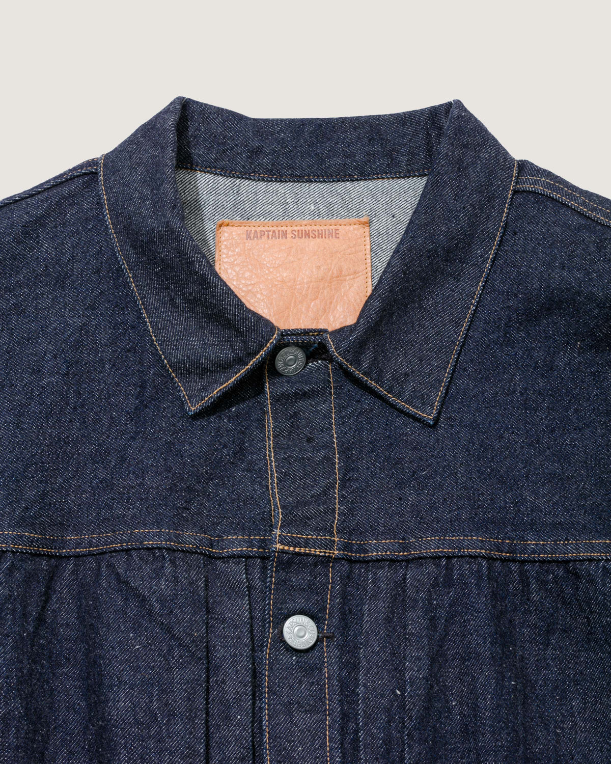 Kaptain Sunshine Denim Tracker 1P Jacket Indigo One Wash - detail