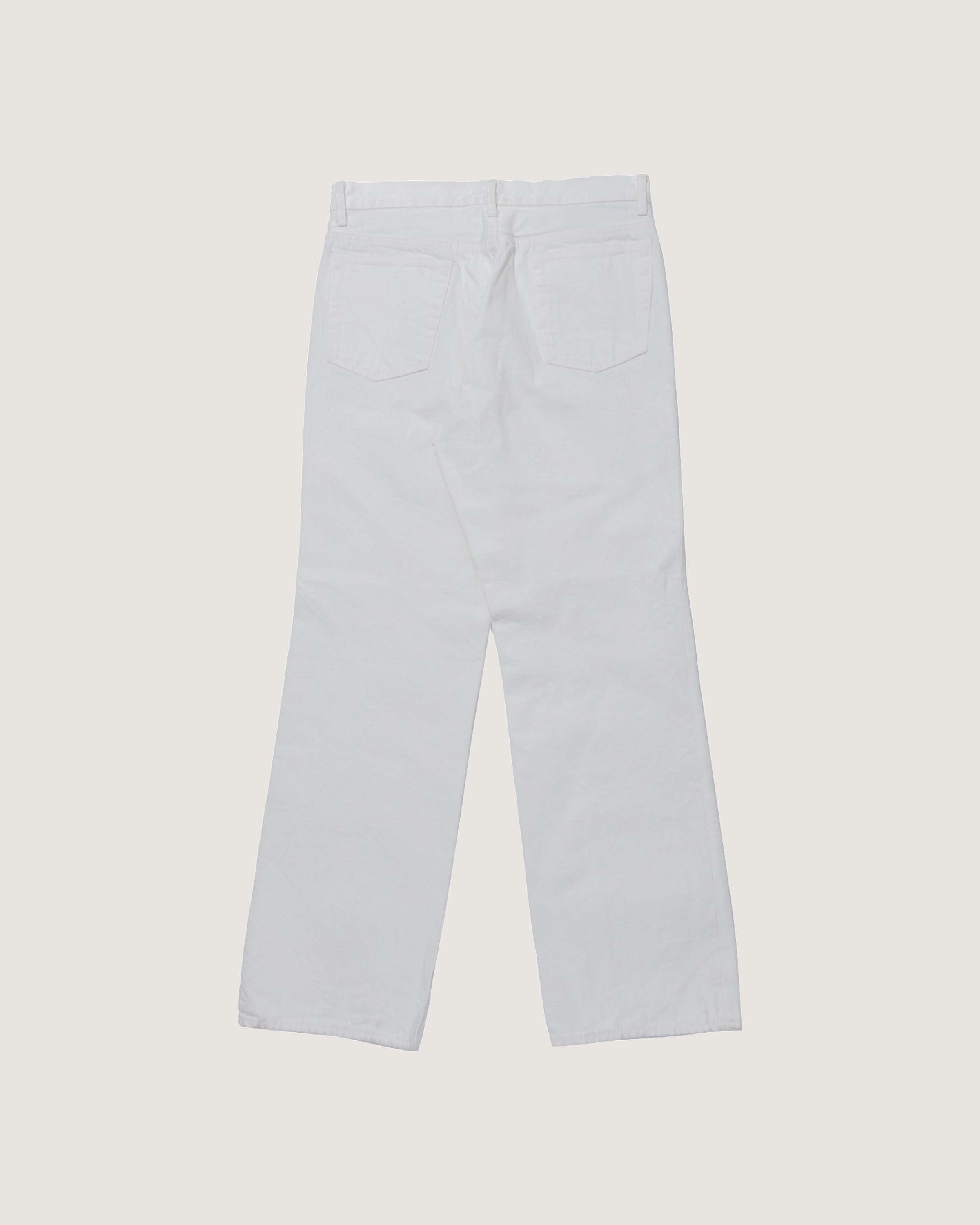 Kaptain Sunshine 5P Front Zipper Denim Pants White One Wash - back